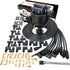 Dragon Fire Performance Black Out Kit All In One HEI Ignition Distributor and 90° Spark Plug Wire Set Compatible with Dodge 273 318 340 360 LA Engines V8