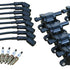 Dragon Fire Performance Tune Up Set Ignition Coils Spark Plugs & 12" Ceramic Spark Plug Wires For 2014-2021 Cadillac Chevy & GMC 5.3L 6.2L 6.6L V8 Kit-1444
