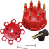 New Red V8 Pro Billet Ready To Run Cap and Rotor With Male HEI Terminals For All Pro Billet Distributors with Snap Latches
