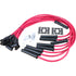 DragonFire Retro Transparent Red Spark Plug Wire Set Straight 180 Degree Boots For Chevy SBC BBC Male HEI Cap 283 305 307 327 350 383 396 400 427 454