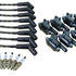 Dragon Fire Performance Tune Up Set Ignition Coils Iridium Spark Plugs & 9.5" Cloth Braided Plug Wires For 2014-2021 Cadillac Chevy & GMC 5.3L 6.2L 6.6L V8  Kit-1329