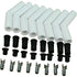 Set of 8 New Dragon Fire Performance Direct Fit 135 Degree White Ceramic Extreme Heat Plug Wire Boot Conversion Kit For All 8mm / 8.5mm Spark Plug Wires