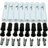 Set of 8 New Dragon Fire Performance Direct Fit 180 Degree White Ceramic Extreme Heat Plug Wire Boot Conversion Kit For All 8mm / 8.5mm Spark Plug Wires