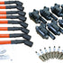 Dragon Fire Performance Tune Up Set With Ignition Coils Iridium Spark Plugs & 9.5" Fiberglass Sleeved Wires For 2014-2021 Cadillac Chevy & GMC 5.3L 6.2L 6.6L V8  Kit-1386