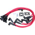 Dragon Fire Street Race Series Red Transparent Spark Plug Wire Set For Chevy SBC BBC With Male HEI Terminal Caps 283 305 307 327 350 383 396 400 427 454