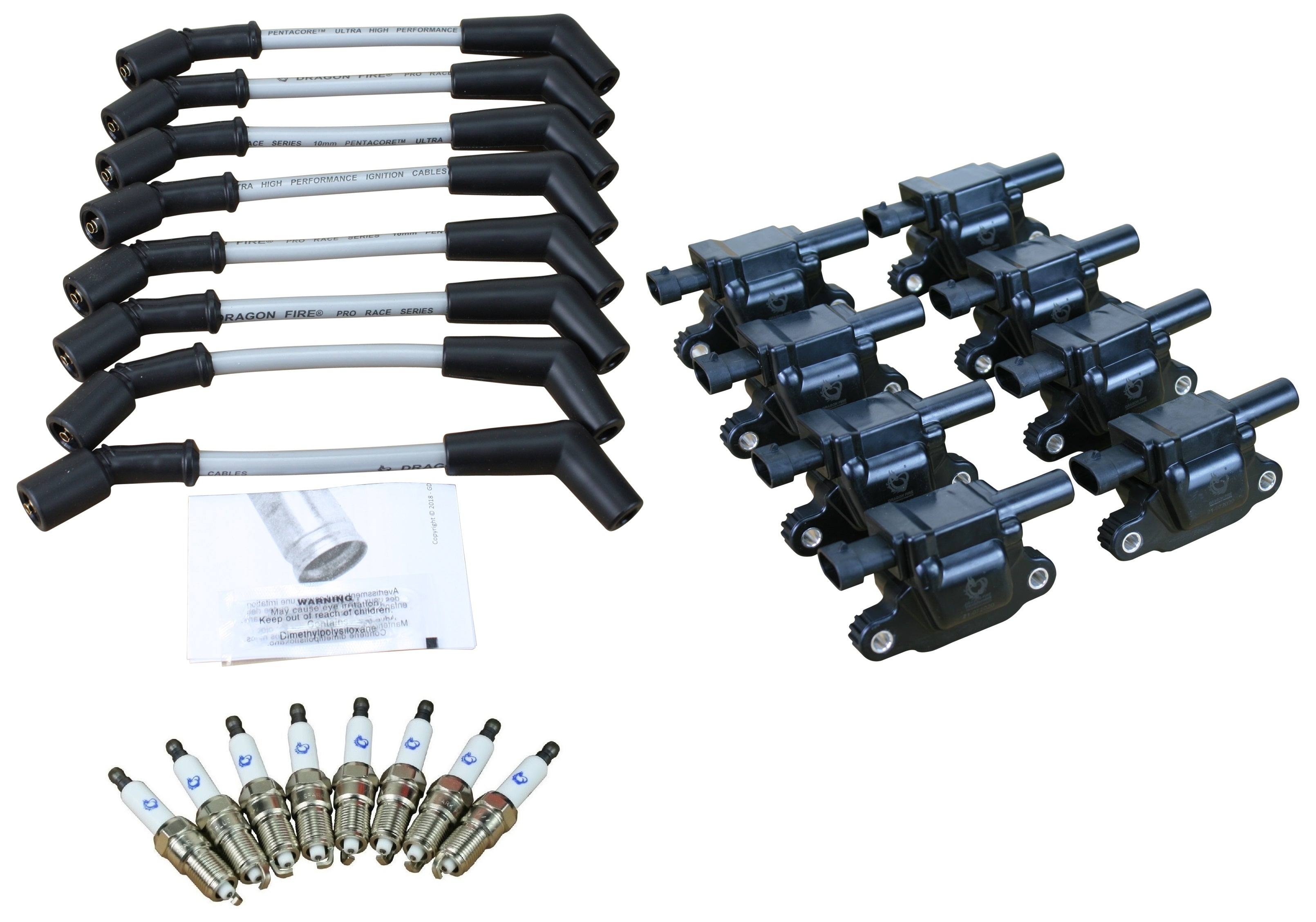 Spark Plugs And 500 Ohm Wires For 2014-2021 Cadillac Chevy GMC 5.3