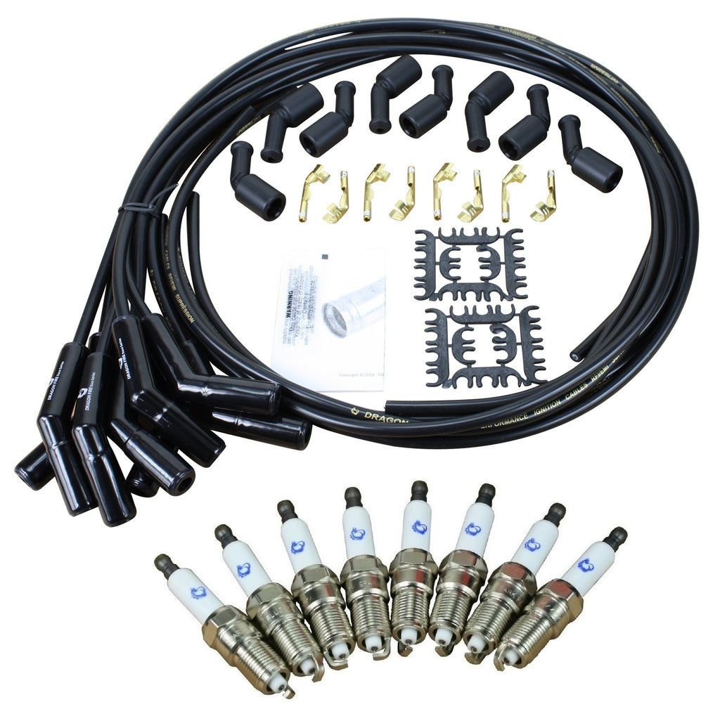 Dragon Fire Performance Custom Fit Tune Up Iridium Spark Plugs  Universal  LS Ceramic Plug Wires For 2014-2021 Cadillac Chevy  GMC 5.3L 6.2L 6.6L V8  – AIP Electronics